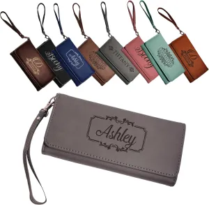 My Personal Memories, Personalized Women's Wristlet Wallet Clutch Purse with Removable Strap that Fits Keys, Phone and more