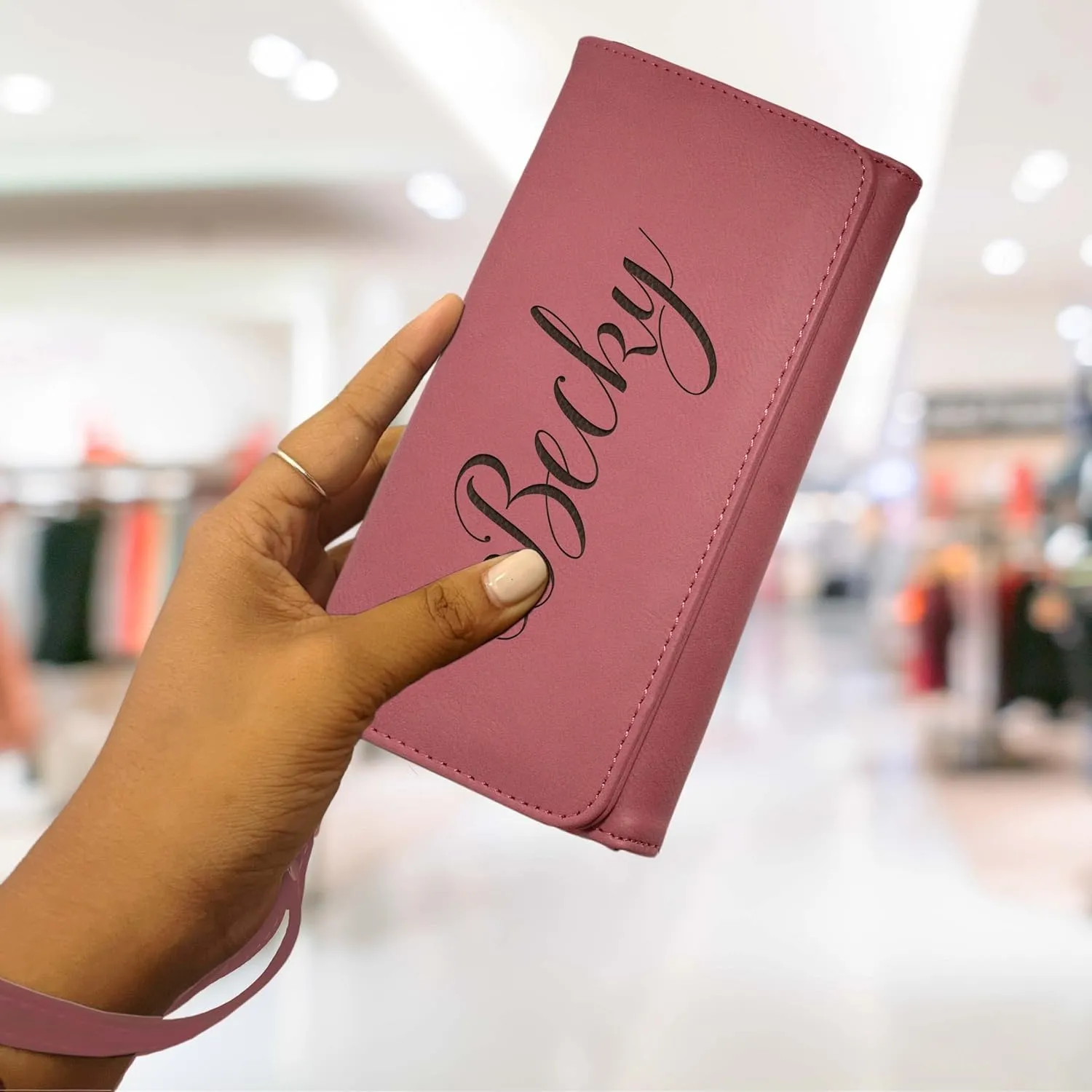 My Personal Memories, Personalized Women's Wristlet Wallet Clutch Purse with Removable Strap that Fits Keys, Phone and more