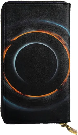 Mysterious Cosmic Black Holes picture Leather long clutch wallet : Comfortable, lightweight, waterproof, durable 7.48 x 4.13 in