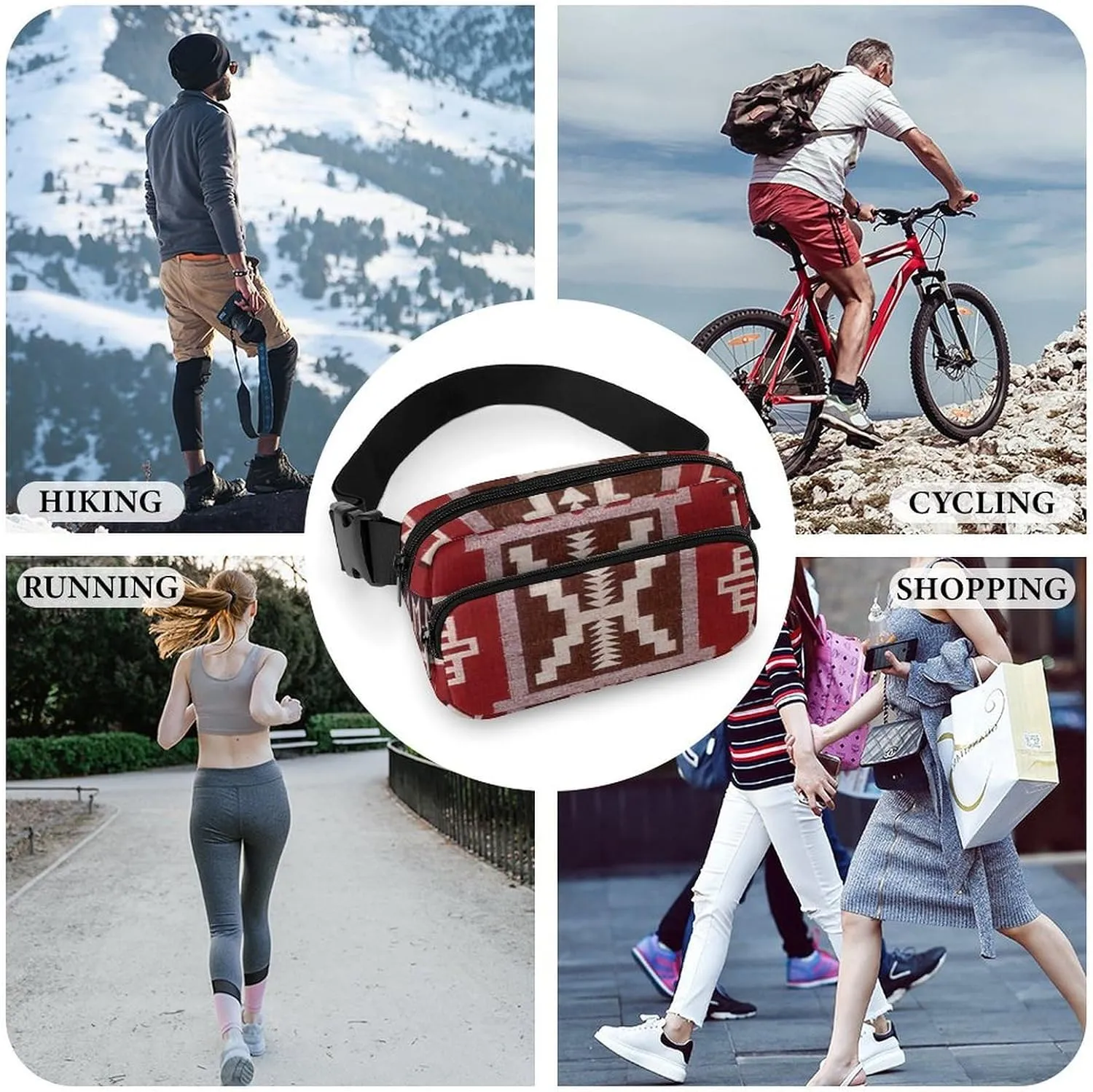 Native American Storm Large Capacity Portable All Print Waist Bag