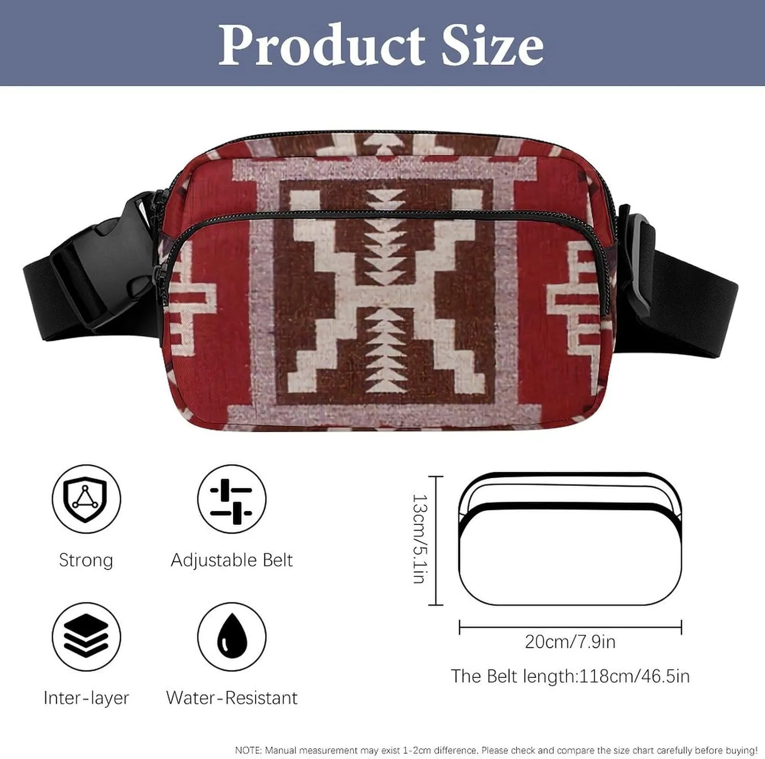 Native American Storm Large Capacity Portable All Print Waist Bag