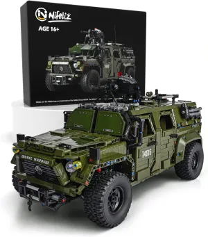 Nifeliz Warrior Military Car Building Kit, Collectible Building Army Model Truck, Military Toys for Men and Adults (3,175 Pieces)
