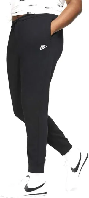 Nike Plus Size NSW Essential Pants Regular Fleece Black/White 2X