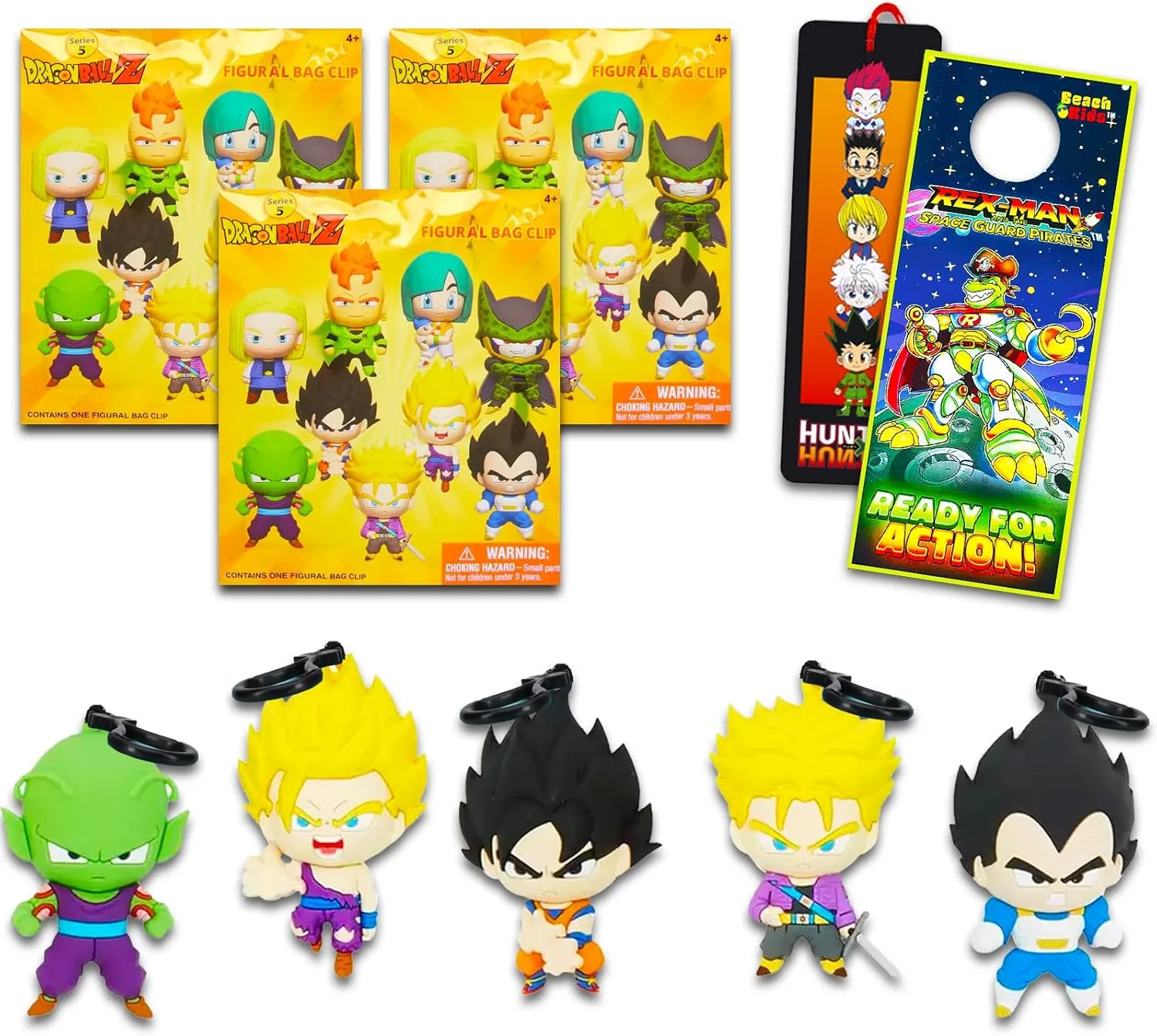 Nintendo Dragon Ball Z Blind Bags Party Favor Set - Bundle with 3 Keychain Mystery Figures, Bookmark, More | Dragon Ball Z Bag Clips for Kids, Boys, Girls