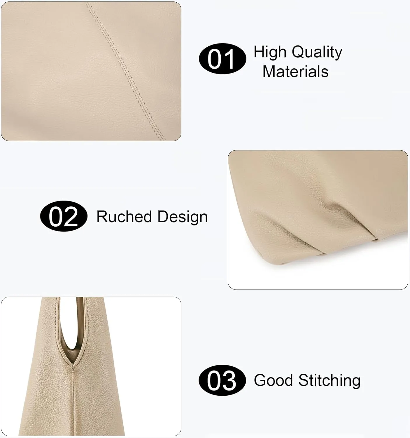 NIUEIMEE ZHOU Hobo Handbags for Women Retro Vegan Leather Shoulder Bags Tote Clutch Purses