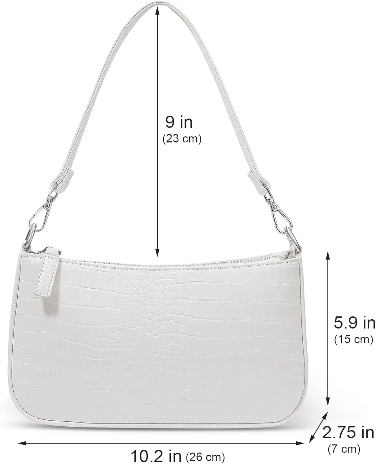 NIUEIMEE ZHOU Small Shoulder bag with 2 Removable Straps Cross Body Clutch Purse Handbag for Women