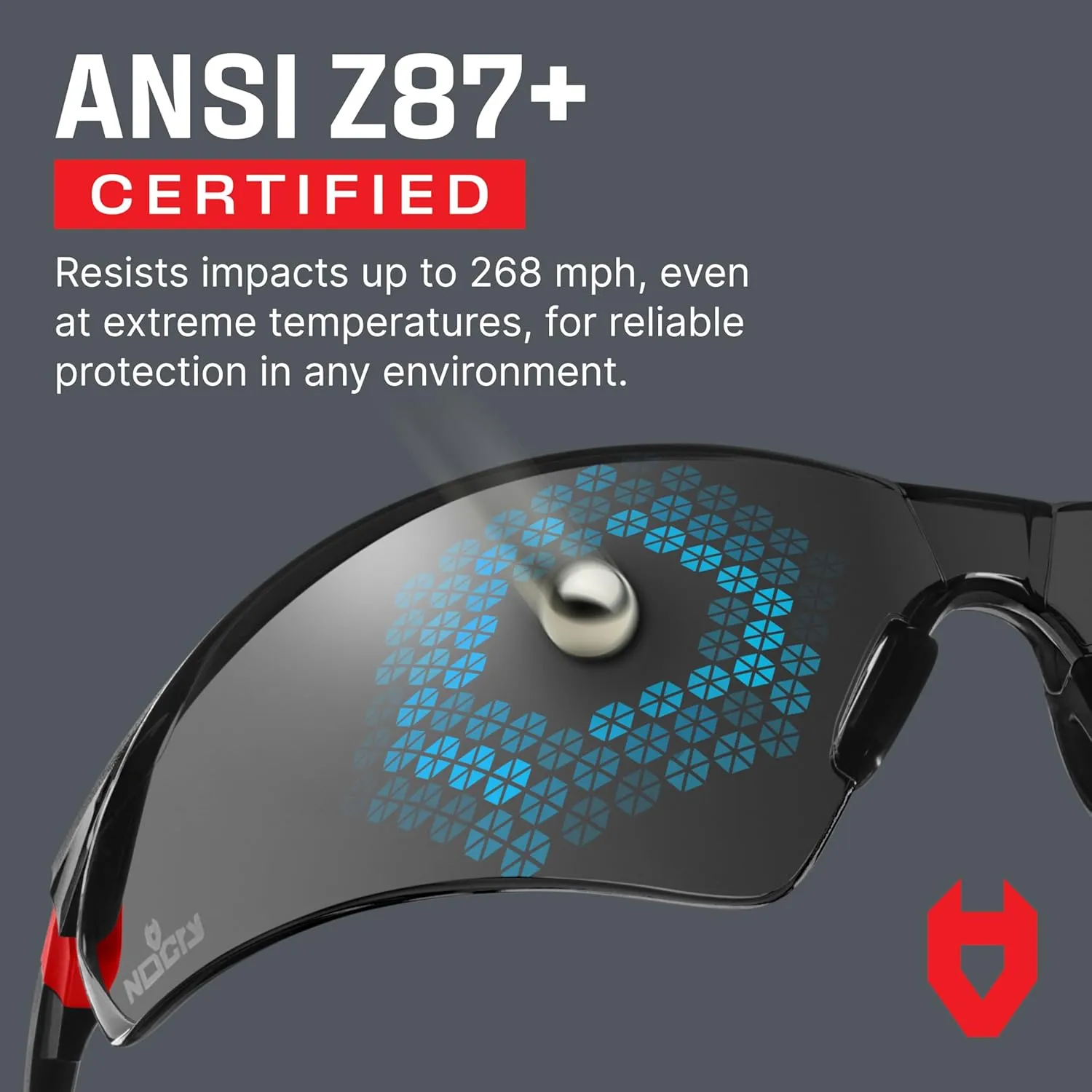 NoCry Safety Sunglasses with Green Tinted Wraparound Lenses; Tinted Safety Glasses for Men and Women with Adjustable Arms & No-Slip Grips; Work Glasses with UV 400 Protection; ANSI Z87.1 Rated