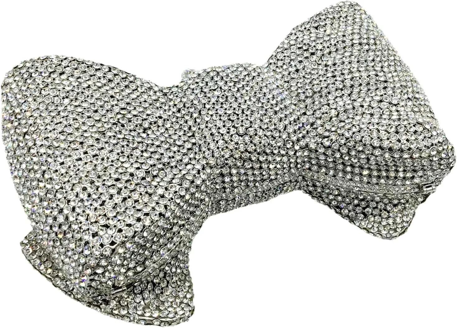 Novelty Bow Crystal Clutch Bag Women Designer Evening Handbags Bridal Party Rhinestone Clutch Purse Prom Bag,Small