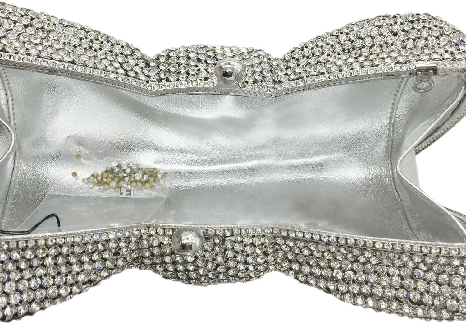 Novelty Bow Crystal Clutch Bag Women Designer Evening Handbags Bridal Party Rhinestone Clutch Purse Prom Bag,Small