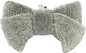 Novelty Bow Crystal Clutch Bag Women Designer Evening Handbags Bridal Party Rhinestone Clutch Purse Prom Bag,Small
