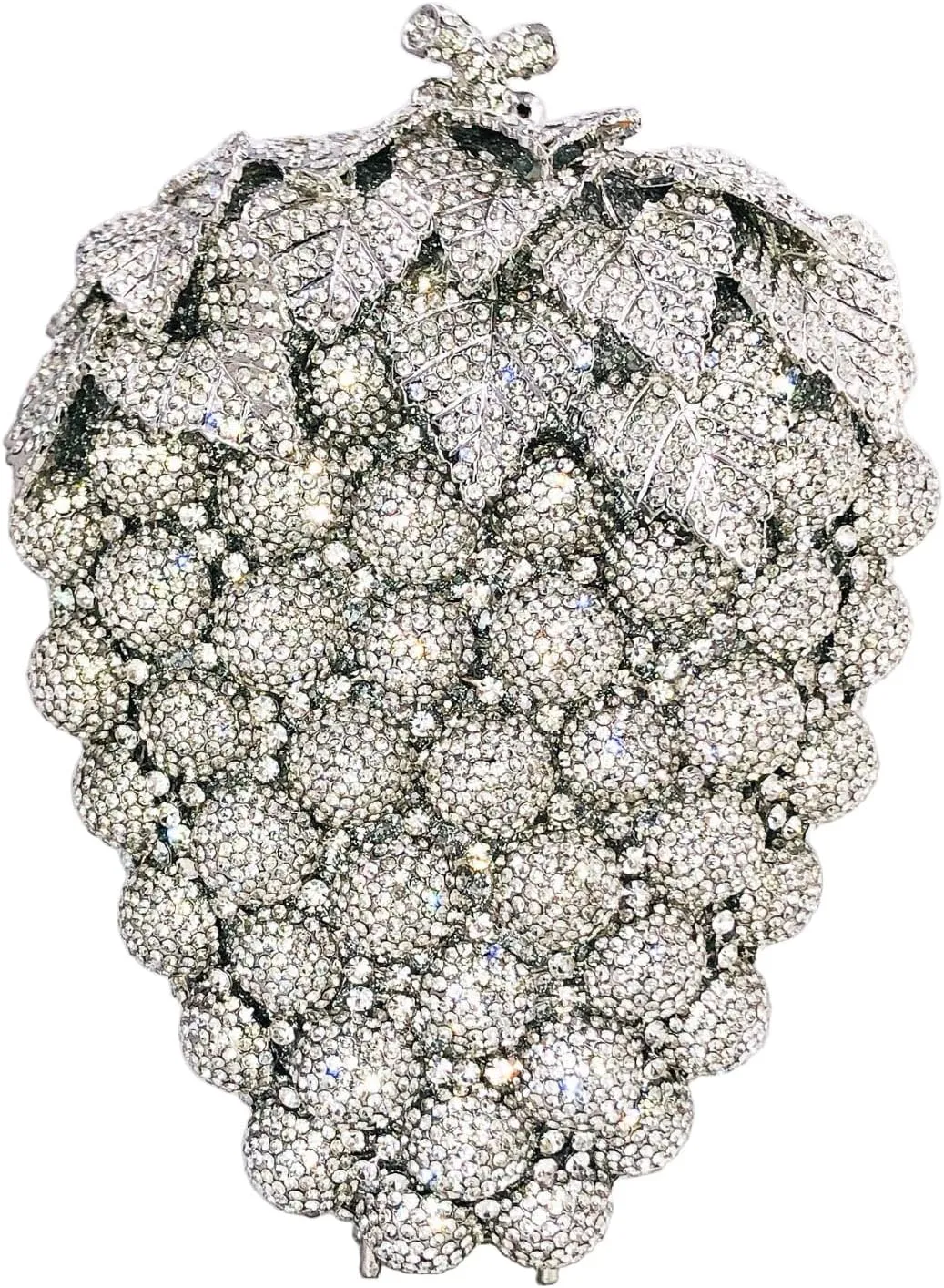 Novelty Grapes Crystal Clutch Bag Women Fruits Evening Handbags Bridal Party Rhinestone Clutch Purse Wedding Bag,Small