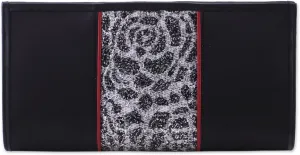 NOVICA Artisan Handmade Leather Accent Satin Clutch Lace Handbag from India Handbags Black Clutches Evening Embroidered ' Innocent Black'