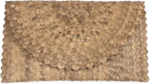 NOVICA Artisan Handmade Palm Leaf Clutch Handbag Brown from Indonesia Natural Fiber Handbags Warm Taupe Evening Woven ' Trance in Brown'