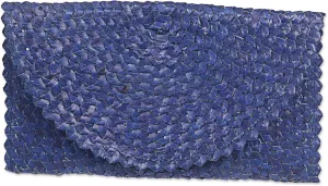 NOVICA Artisan Handmade Palm Leaf Clutch Handbag Fiber Indonesia Blue Natural Handbags Or Purple Riverside Clutches Solid Materials ' Trance in Navy Blue'