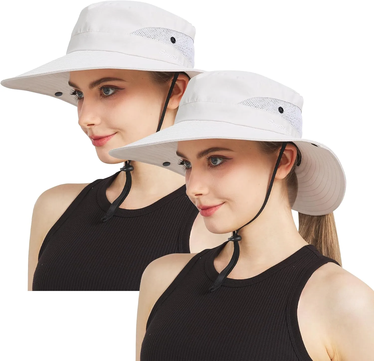 NPJY Sun Hats for Women Men 3” Wide Brim UPF 50  Fishing Beach Bucket Hats