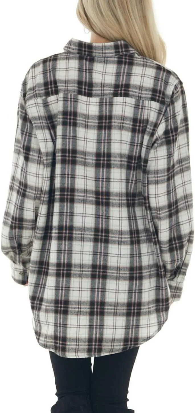 NUOREEL Women Corduroy Shirts Casual Long Sleeve Button Down Blouses Top