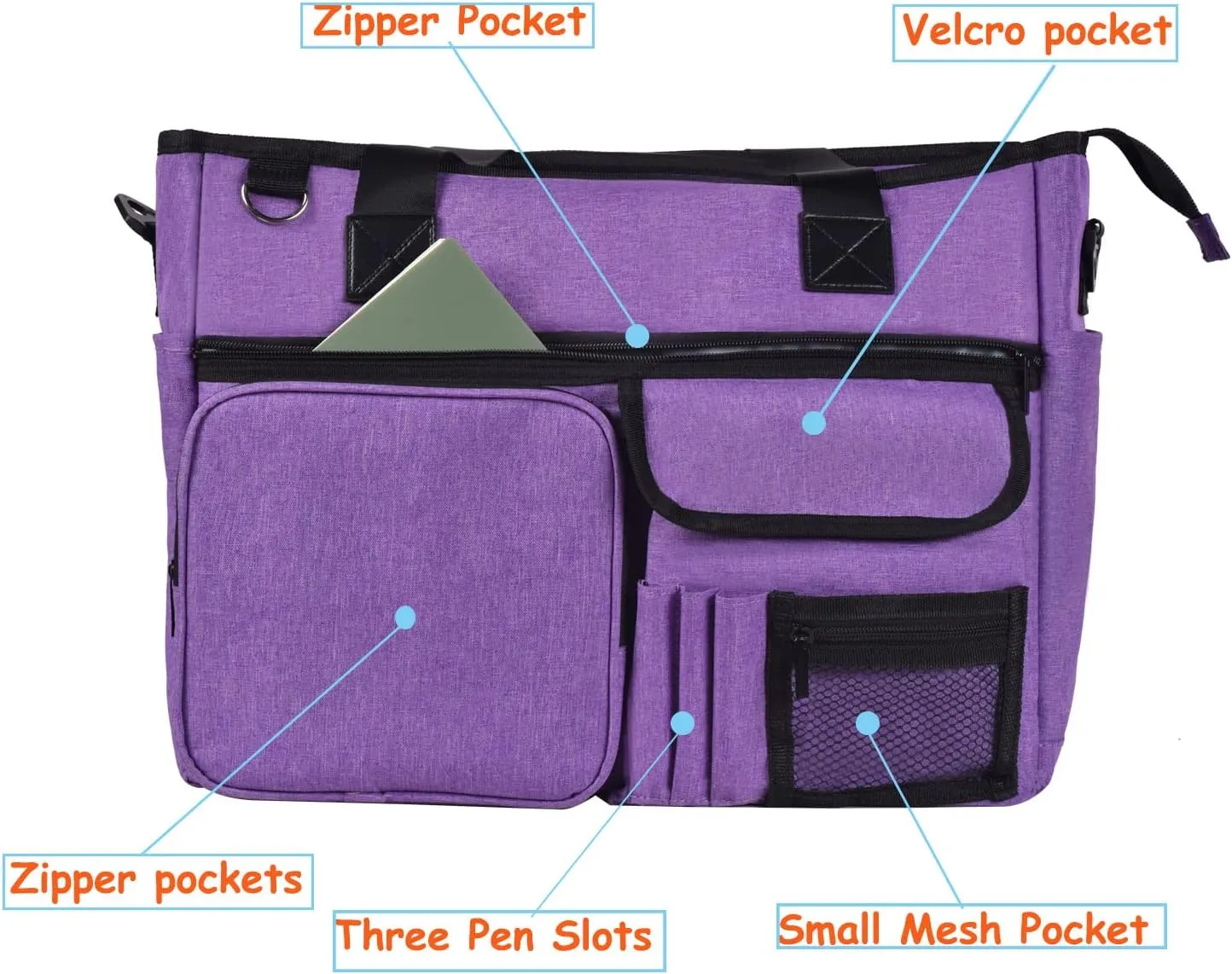 Nurse Tote Bag for Work with Multiple Pockets Clinical Teacher Bag