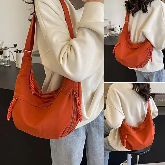 Nylon Crescent Crossbody Bag for Women Luna Bag Dumpling Bag Hobo Bag Moon Shoulder Bag