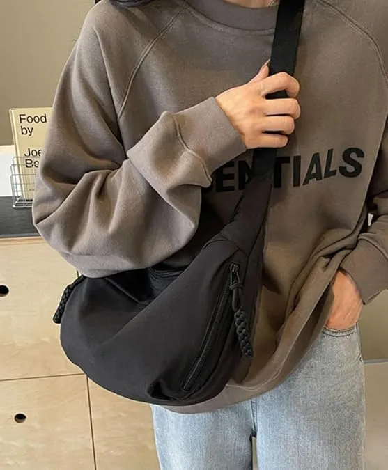Nylon Crescent Crossbody Bag for Women Luna Bag Dumpling Bag Hobo Bag Moon Shoulder Bag