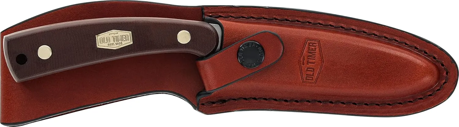 Old Timer 158OT Guthook Skinner 7.3in High Carbon S.S. Full Tang Fixed Blade Knife with 3.5in Blade and Sawcut Handle for Outdoor, Hunting and Camping