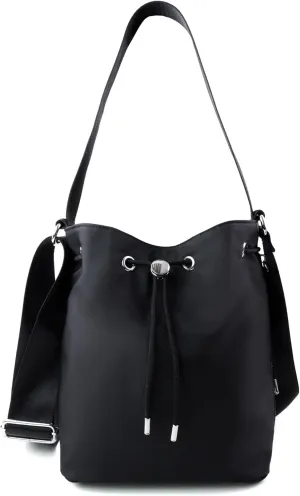 ORAD Waterproof Nylon Drawstring Bucket Crossbody Bag, Lightweight Casual Handbag for Women