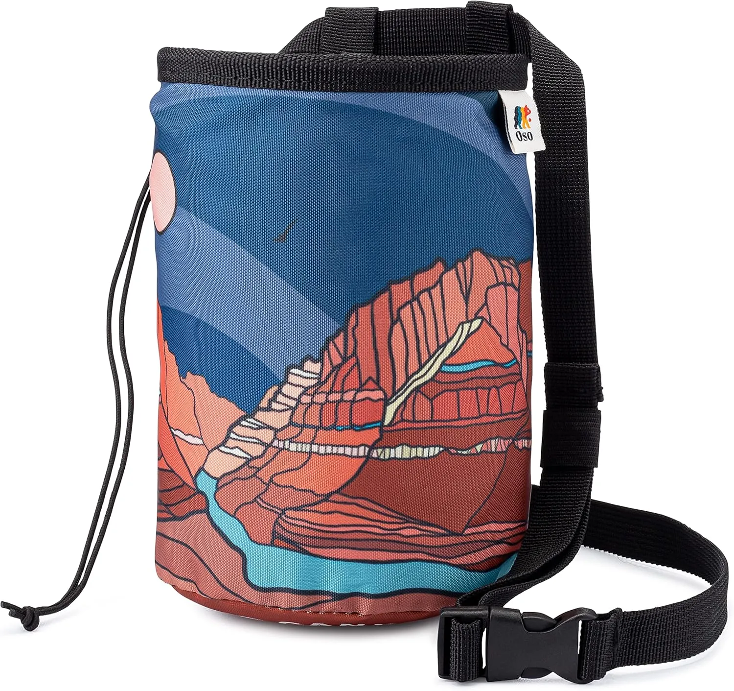 OSO Supply - Climbing Chalk Bag for Adults and Kids, Drawstring Closure, Adjustable Waist Belt, Indoor/Outdoor Training, Rock Climbing, Bouldering, Weightlifting