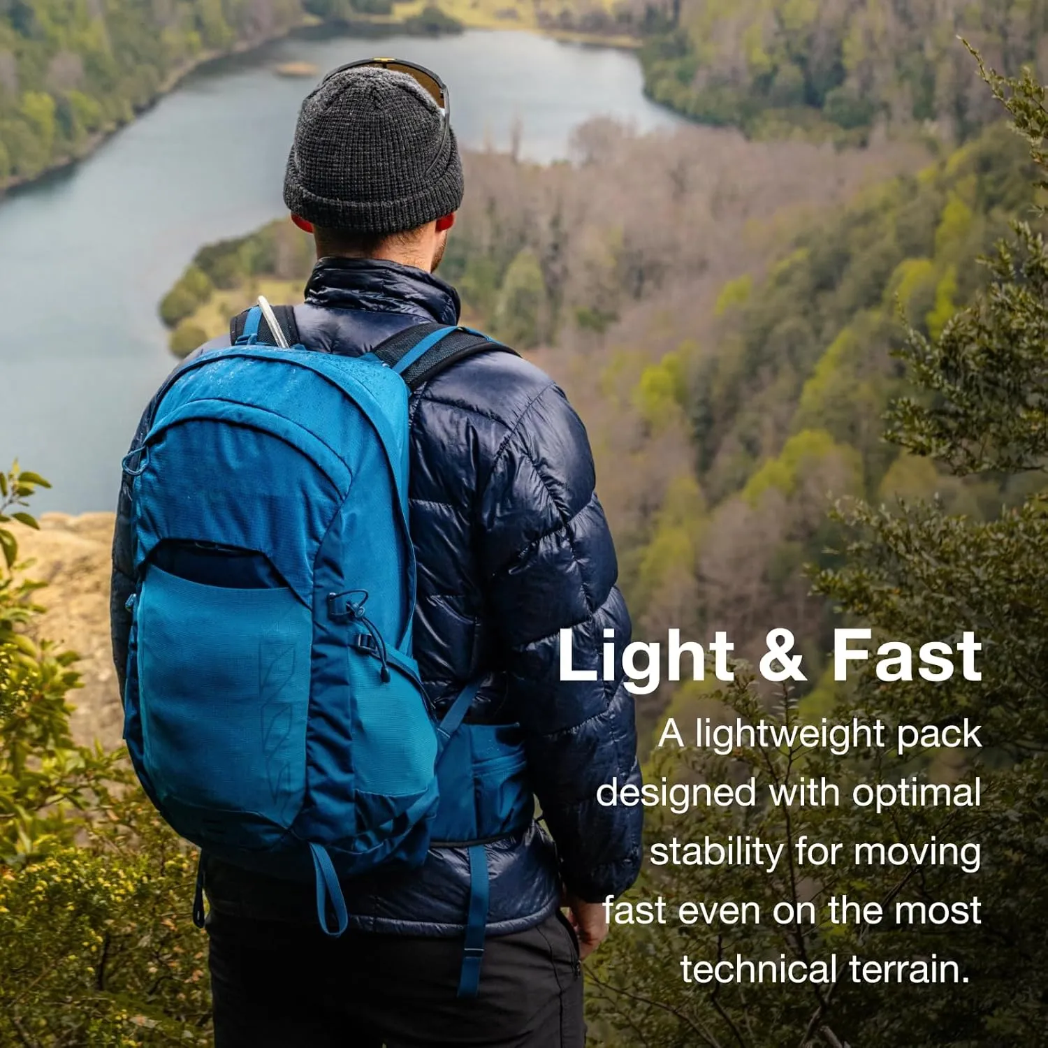 Osprey Talon 26L Men's Lightweight Hiking Backpack with Hipbelt, Scoria Blue/Night Shift