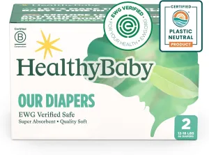 Our Diapers | EWG Verified Safe & Plant-Based Diapers | Leak Protection | Soft Organic Cotton Shell | Chlorine-Free Diaper for Sensitive Skin | Size 2 (12-18 lbs) 66 Count