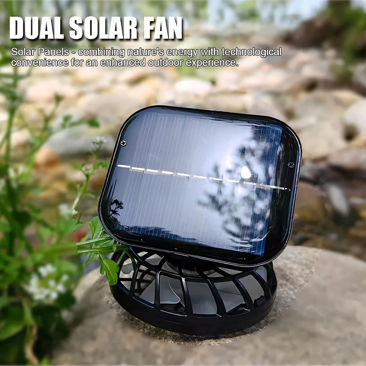 Outdoor Wide Brim Sun Hat with 2 Solar Fan Sun Bucket Hat for Men Women UPF 50  Bucket Fishing & Beach Hat with Fan Built in