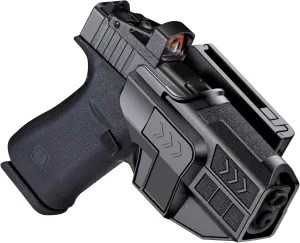 OWB Holster for Glock 43 43X 48, G43X MOS, G48 MOS, Adjustable Tightness Polymer Holster Optic Cut, Index Finger Release Right Hand, Black