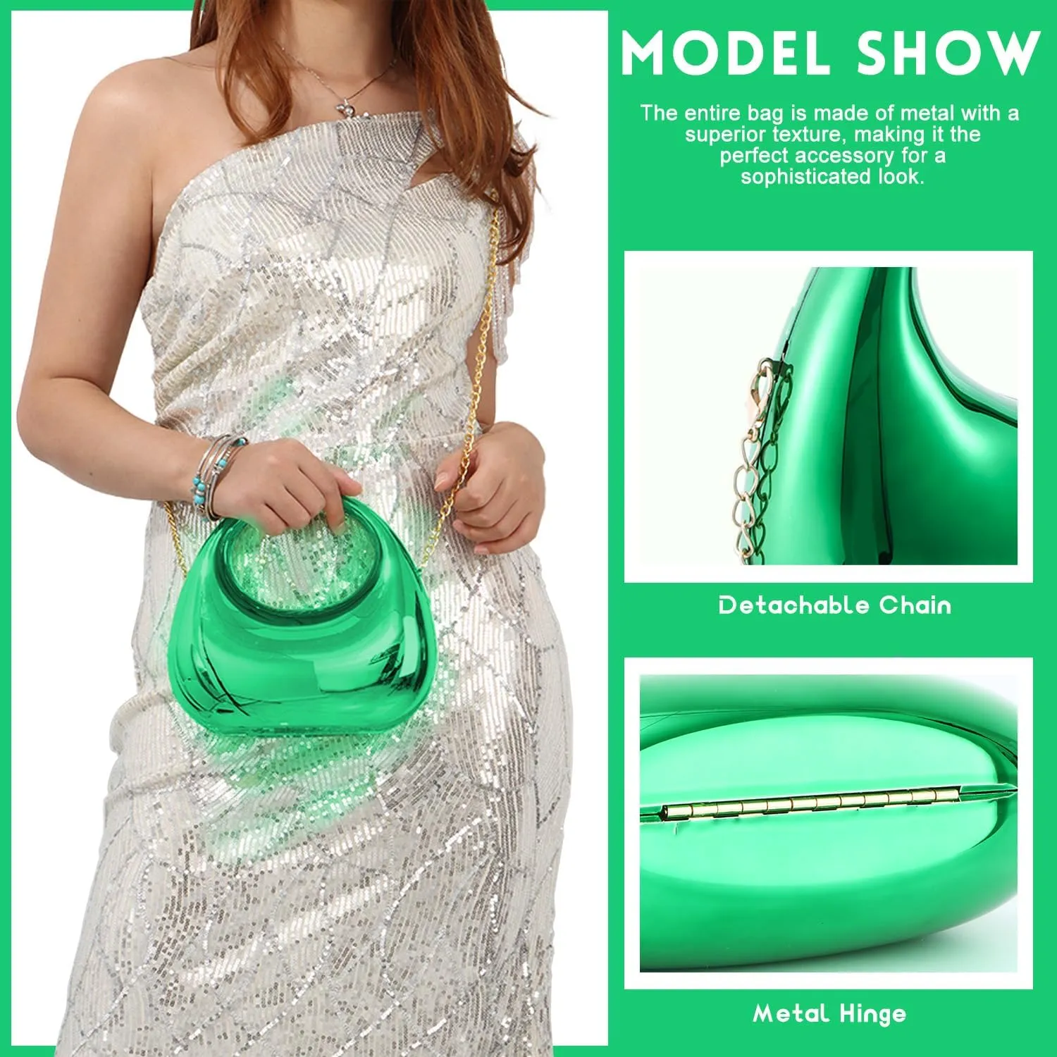Oweisong Acrylic Clutch Purse for Women Gold Moon Evening Handbag Glitter Top Handle Bag for Formal Party