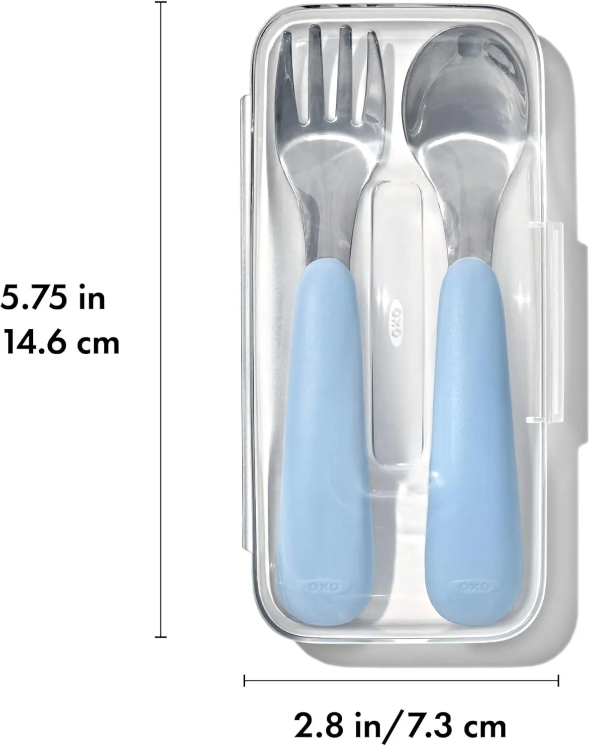 OXO Tot - On The Go Fork & Spoon Set - Baby Feeding Stainless Steel with Travel Case