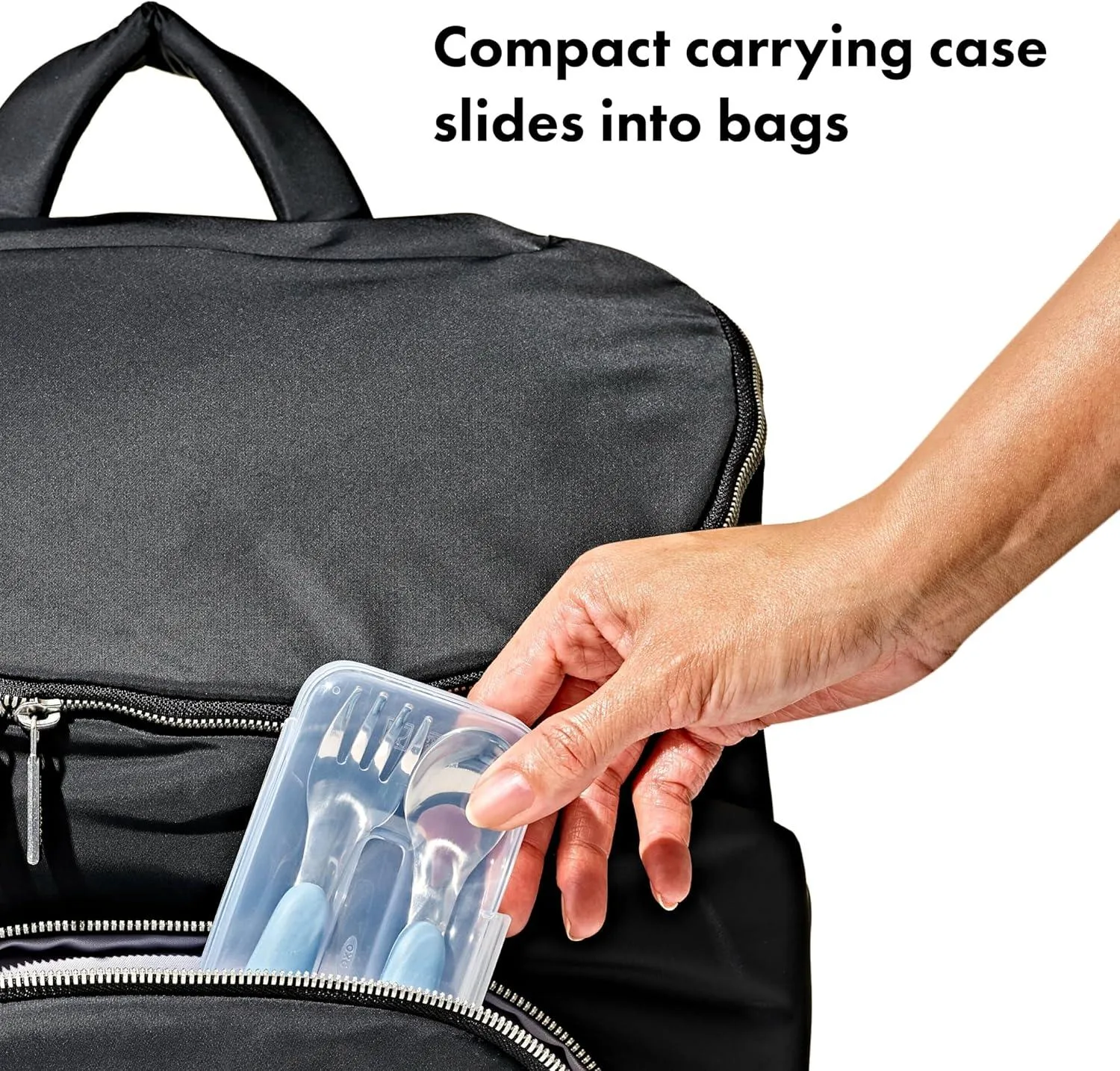 OXO Tot - On The Go Fork & Spoon Set - Baby Feeding Stainless Steel with Travel Case