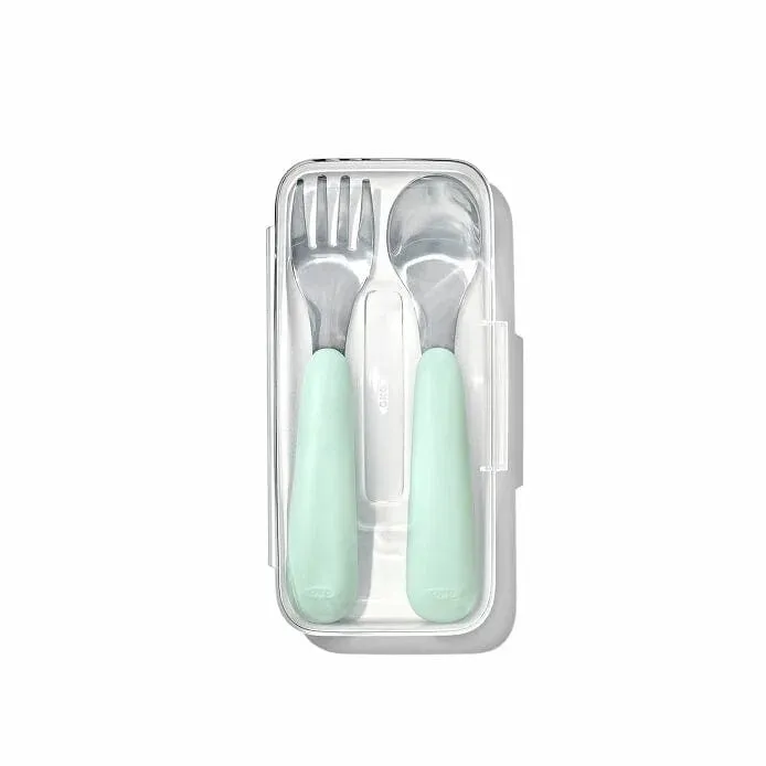 Oxo Tot On-The-Go Fork & Spoon Set - Opal