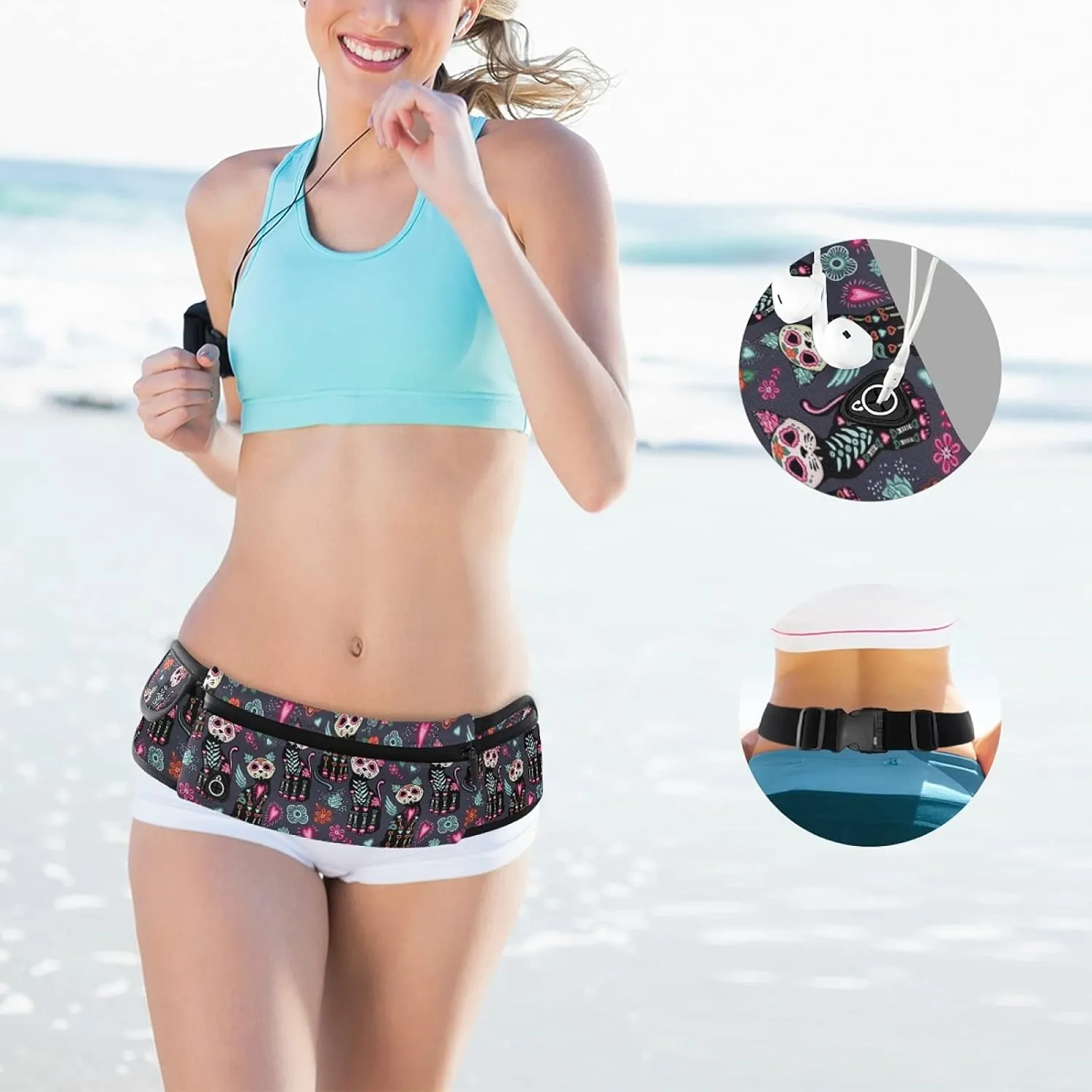 Oyihfvs Adjustable Running Belt, Fanny Pack Waist Pack, Runners Bag, Sports Hiking Fitness Exercise Gym Pouch for Women Men Accessories
