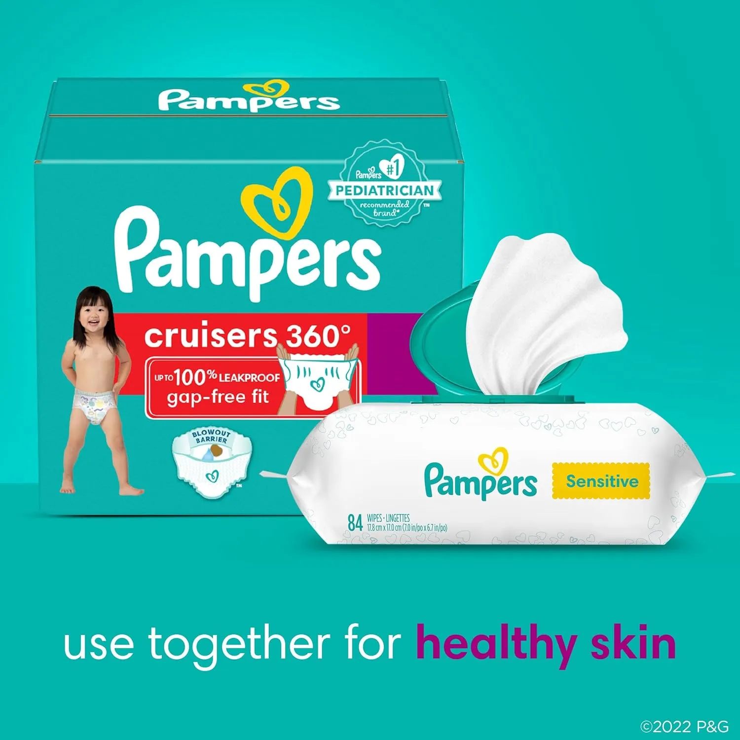 Pampers Diapers - Cruisers 360 - Size 5, 100 Count, Babyproof up to 100% Leakproof Pull-On Diaper