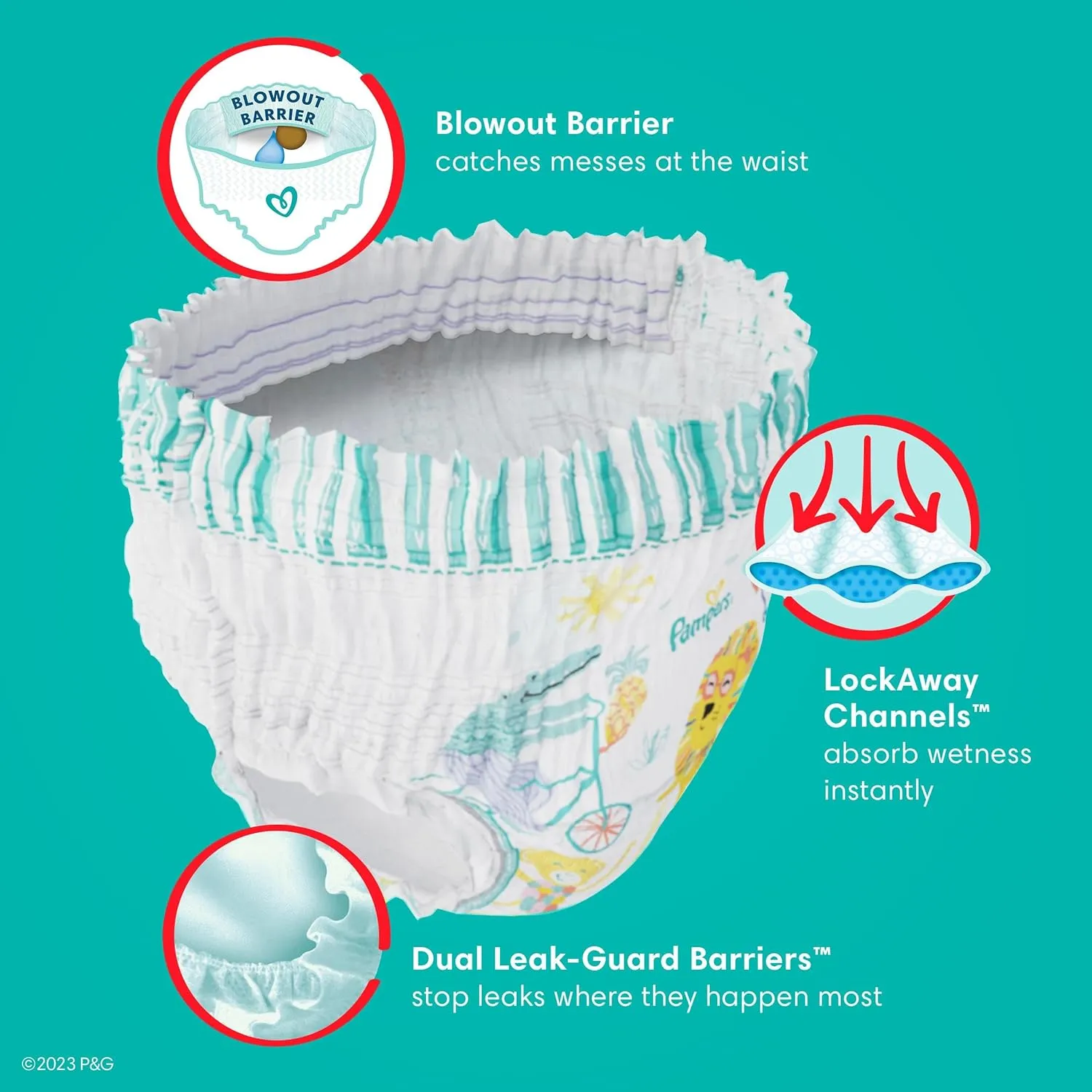 Pampers Diapers - Cruisers 360 - Size 5, 100 Count, Babyproof up to 100% Leakproof Pull-On Diaper
