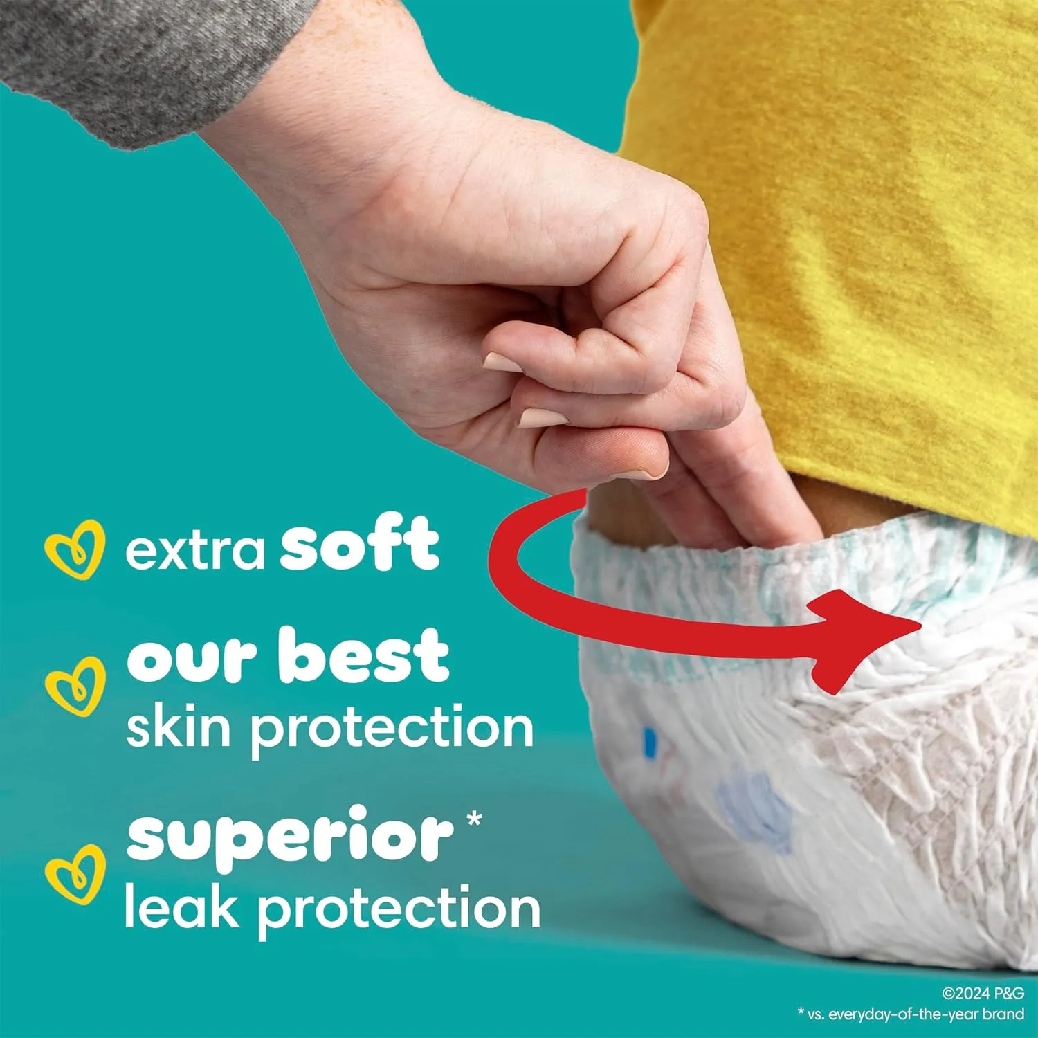 Pampers Diapers - Swaddlers 360 - Size 5, 52 Count, for up to 100% Leakproof Premium Skin Protection
