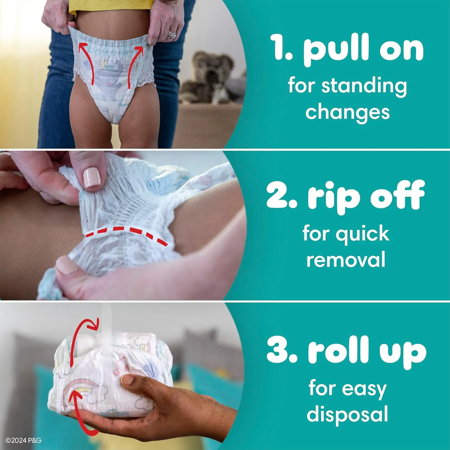Pampers Diapers - Swaddlers 360 - Size 5, 52 Count, for up to 100% Leakproof Premium Skin Protection