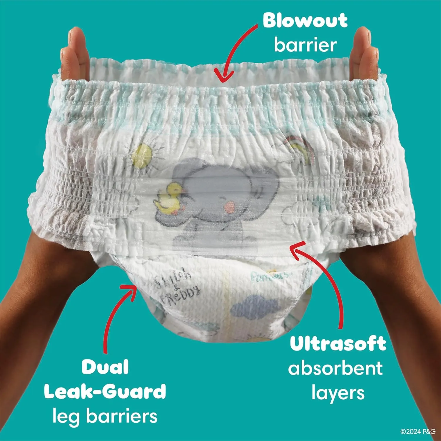 Pampers Diapers - Swaddlers 360 - Size 5, 52 Count, for up to 100% Leakproof Premium Skin Protection