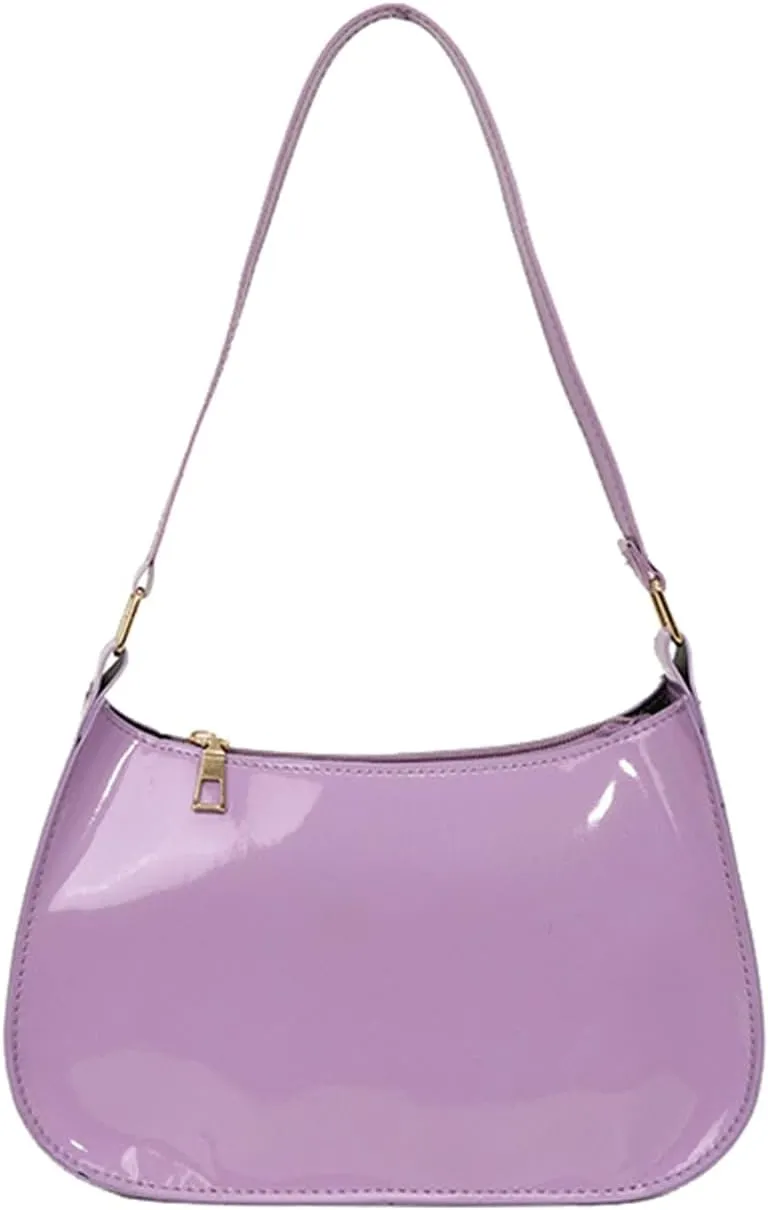 Patent Leather Clutch Purse Shiny Evening Handbags for Women Armpit Shoulder Bag MINI Hobos
