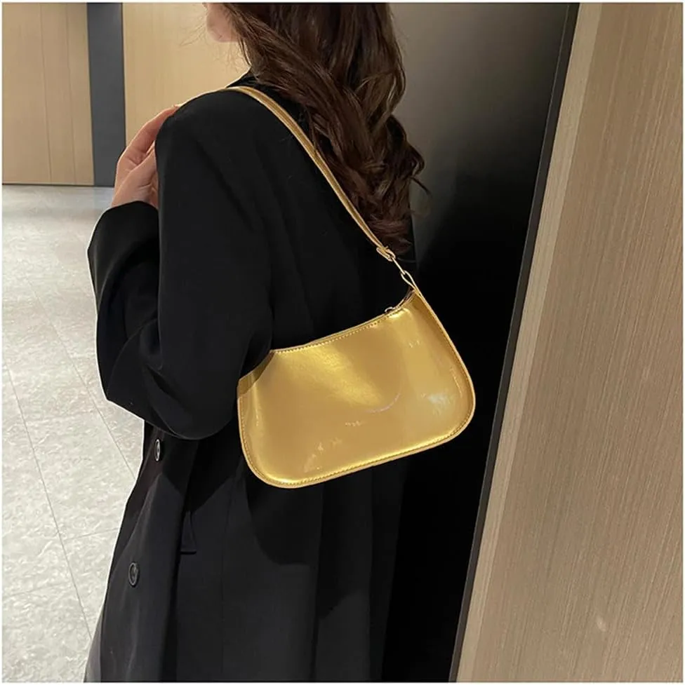 Patent Leather Clutch Purse Shiny Evening Handbags for Women Armpit Shoulder Bag MINI Hobos