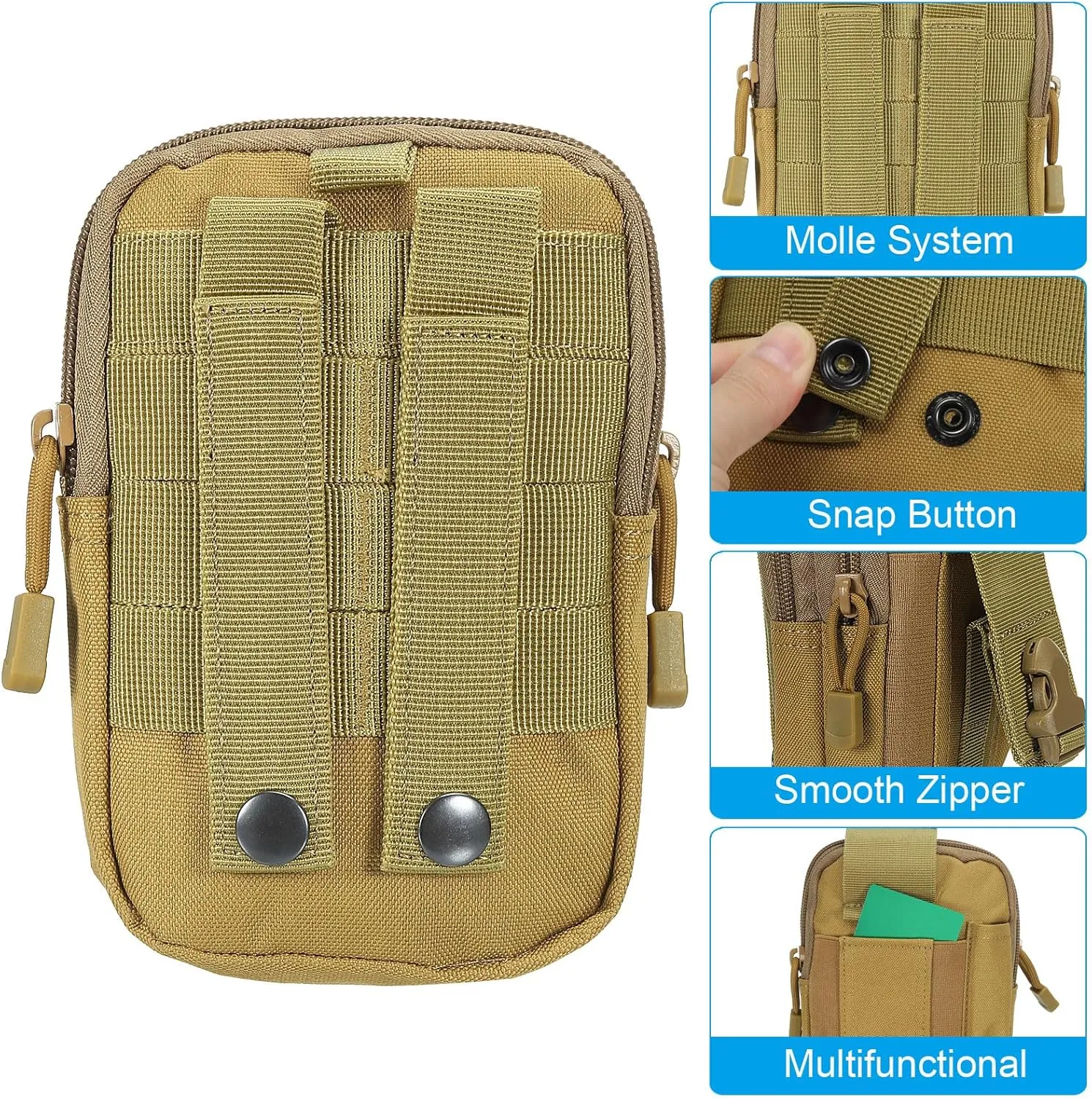 PATIKIL Dump Pouch, Folding Dump Waist Bag Roll-Up Drawstring Utility Tool Storage Pack Backpack Shooting Climbing Sports Bag