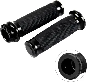 PBYMT 1" Motorcycle Hand Grips Black Handlebar Grips Compatible for Harley Touring Honda Yamaha Suzuki Kawasaki