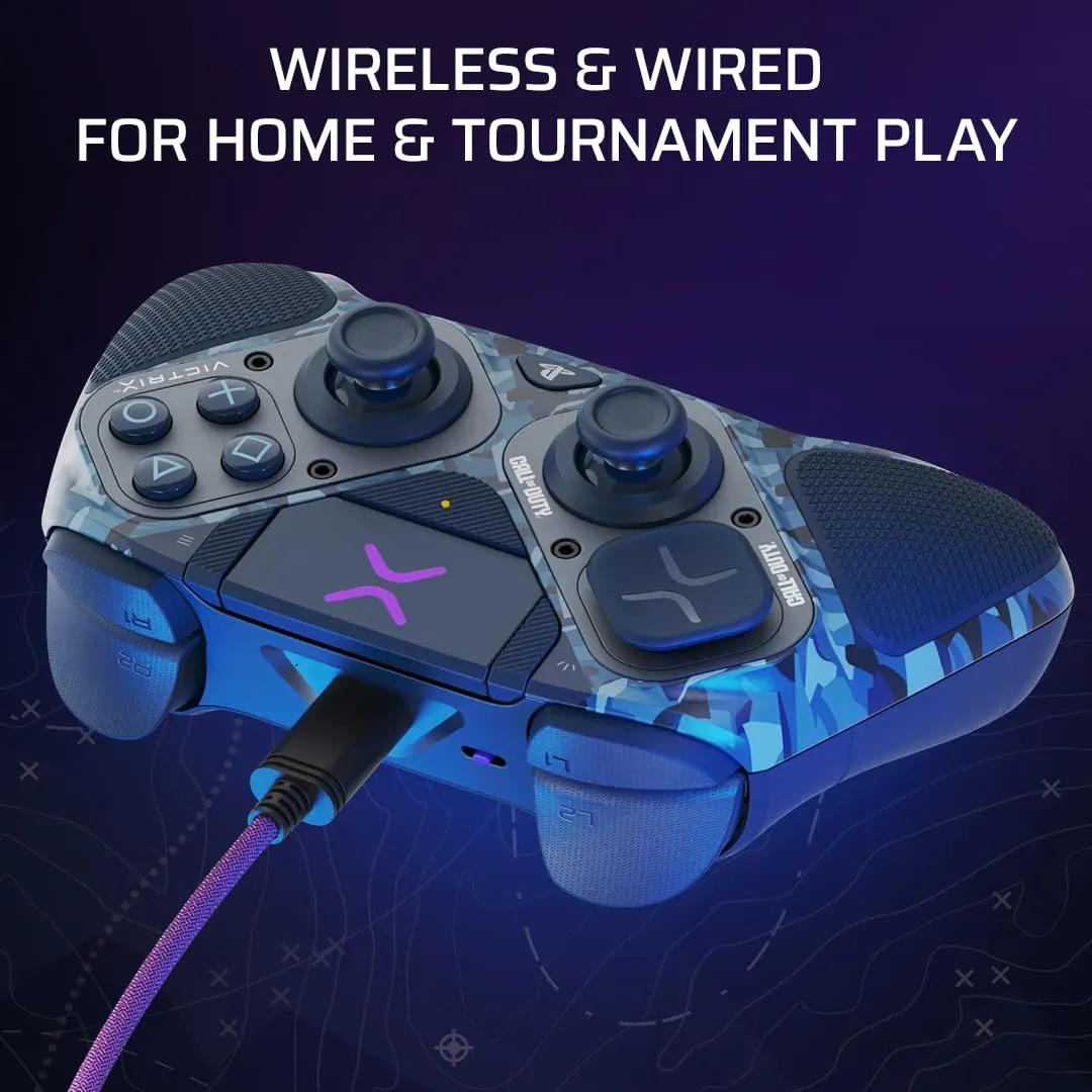 PDP Victrix Pro BFG Wireless Controller for PS4/PS5/PC, Sony 3D Audio, Modular Back Buttons/Clutch Triggers/Joystick, Call of Duty Midnight Mask