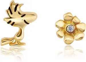 Peanuts By Crislu Woodstock/Flower Earrings - Gold color
