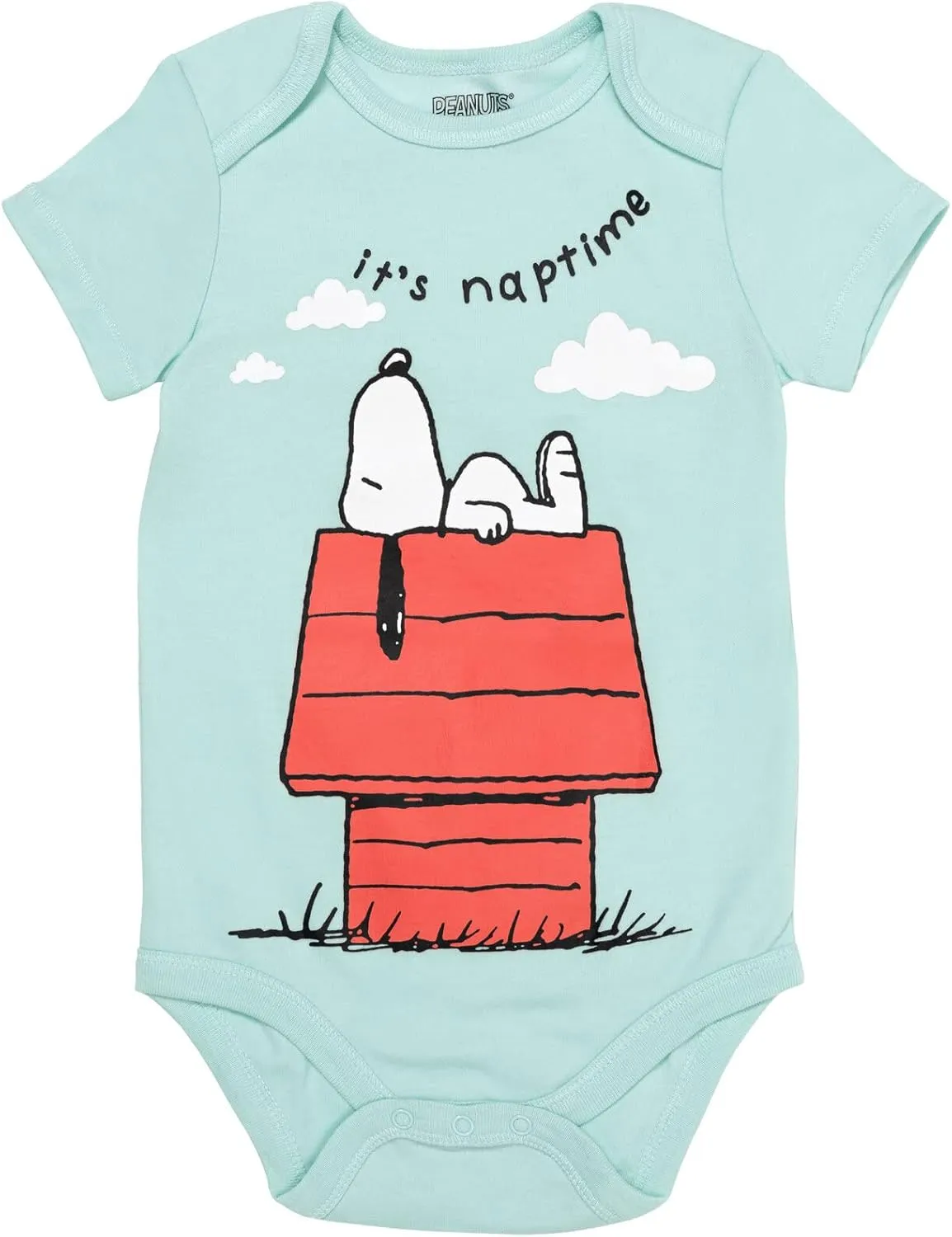 PEANUTS Snoopy Charlie Brown Baby 5 Pack Bodysuits Newborn to Infant