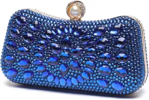 Pearl Buckle Crystal Handbag,Women's Evening Handbag