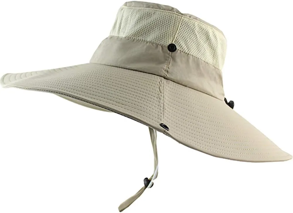 Peicees Super Wide Brim Sun Hat Men Women Fishing Bucket Hat Safari Cowboy Hat