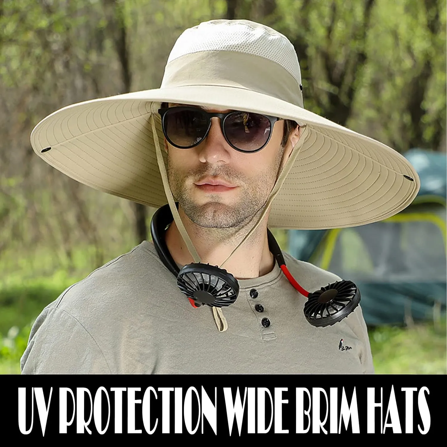 Peicees Super Wide Brim Sun Hat Men Women Fishing Bucket Hat Safari Cowboy Hat